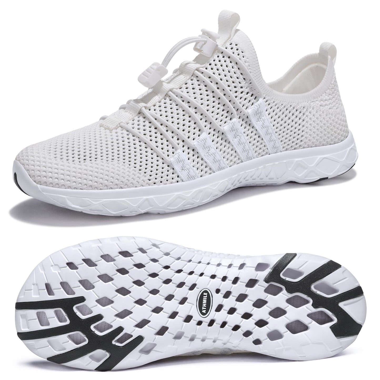 ATHMILE Water Shoes for Men Women Barefoot Hiking Swim River Beach Knit
