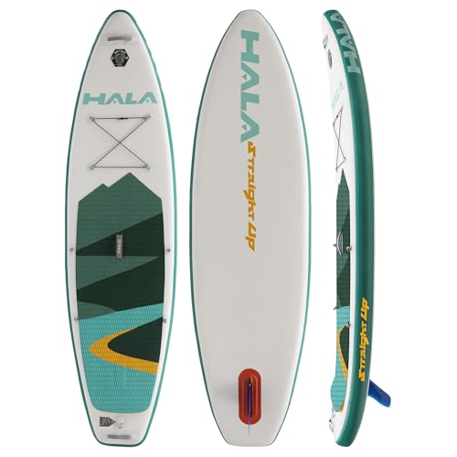 Hala Straight Up – Mid-Sized All-Around Inflatable SUP | Stable & Lightweight Paddle Board for Lakes & Rivers | Free Paddle
