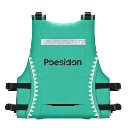 poesidon Adjustable Water Safety Life Jacket - Classic Unisex Design with Front/Rear Storage Compartments for Multiple Water Activities
