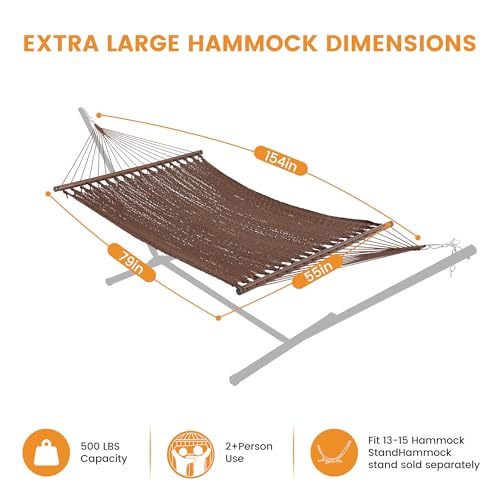 2-Person Rope Hammock – Extra Large 500 LB Capacity