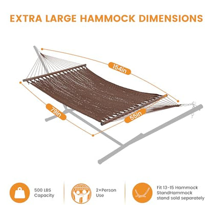 2-Person Rope Hammock – Extra Large 500 LB Capacity