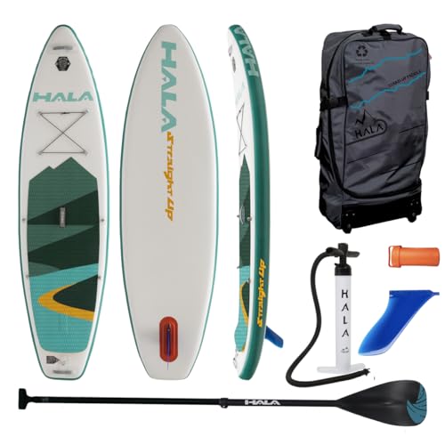 Hala Straight Up – Mid-Sized All-Around Inflatable SUP | Stable & Lightweight Paddle Board for Lakes & Rivers | Free Paddle