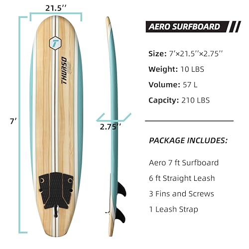Thurso Surf 7/8 ft Soft Top Foam Beginner Surfboard for Adults and Kids Perfect Longboard for Surfing Beach Fun and Water Sports Lightweight and Durable Modern Design for All Levels of Surfers