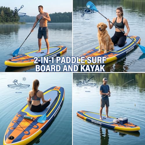 Wetarjoyfre Inflatable Paddle Board 11' x 33" x 6" SUP Board for Beginners
