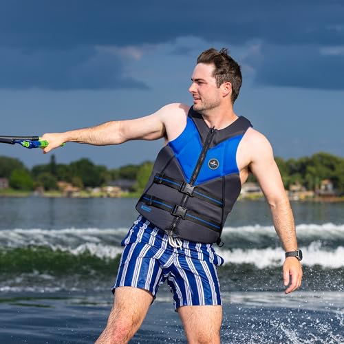 O'Brien Mens Aviator USCGA Neoprene High Performance Life Jakcet for Skiing, Surfing, Wakeboard & PWC