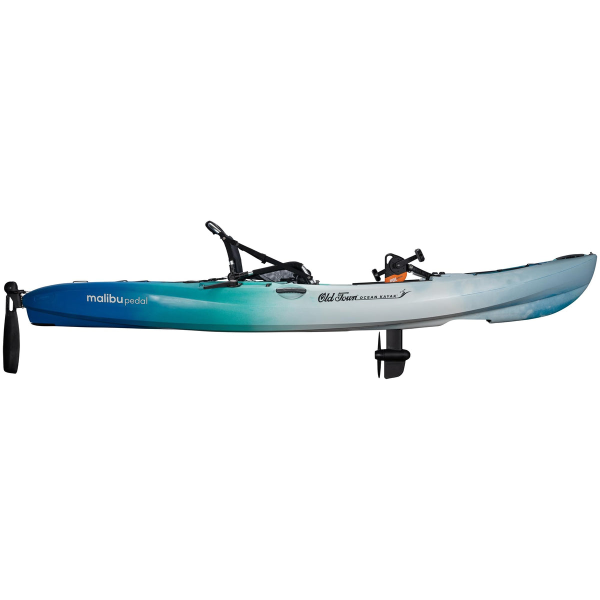 Old Town Ocean Kayak Malibu Pedal Solo Sit-on-Top Recreational Pedal Kayak, 12 ft