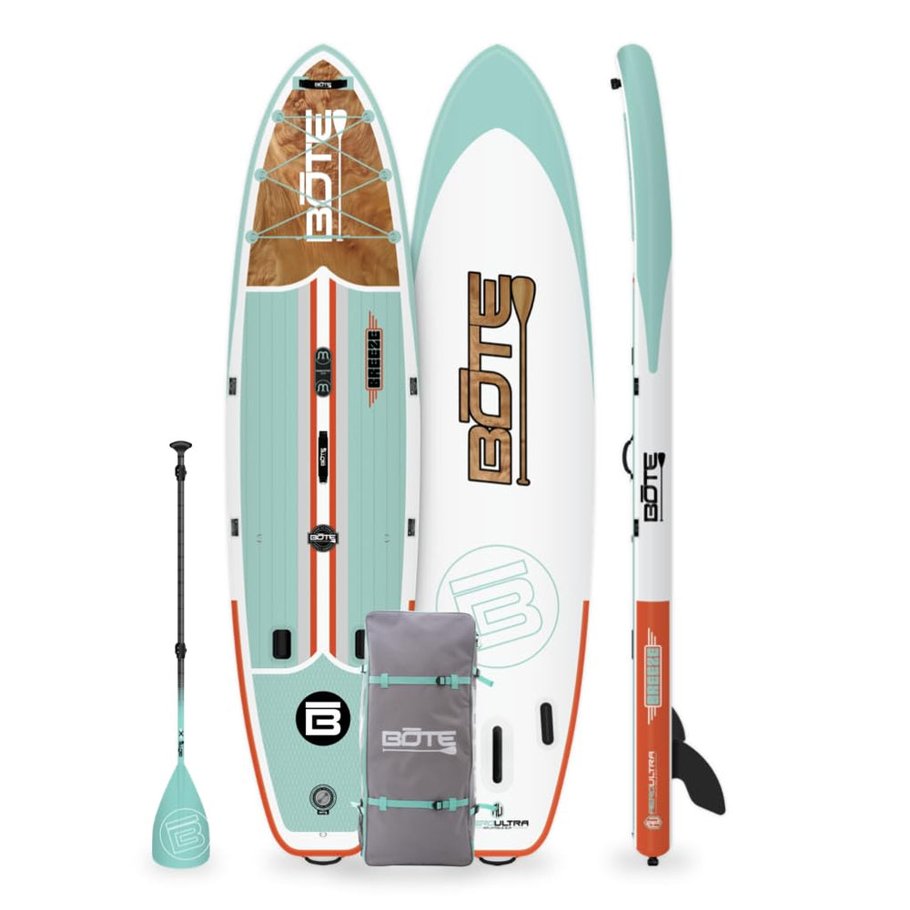 BOTE 11' FT 6" Breeze Aero Inflatable Stand Up Paddle Board, MAGNEPod Compatible Blow Up iSUP Great for Adults Kids Family Travel Friendly Multiple Sizes Color Options