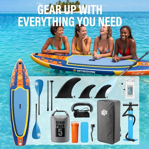 Wetarjoyfre Inflatable Paddle Board 11' x 33" x 6" SUP Board for Beginners
