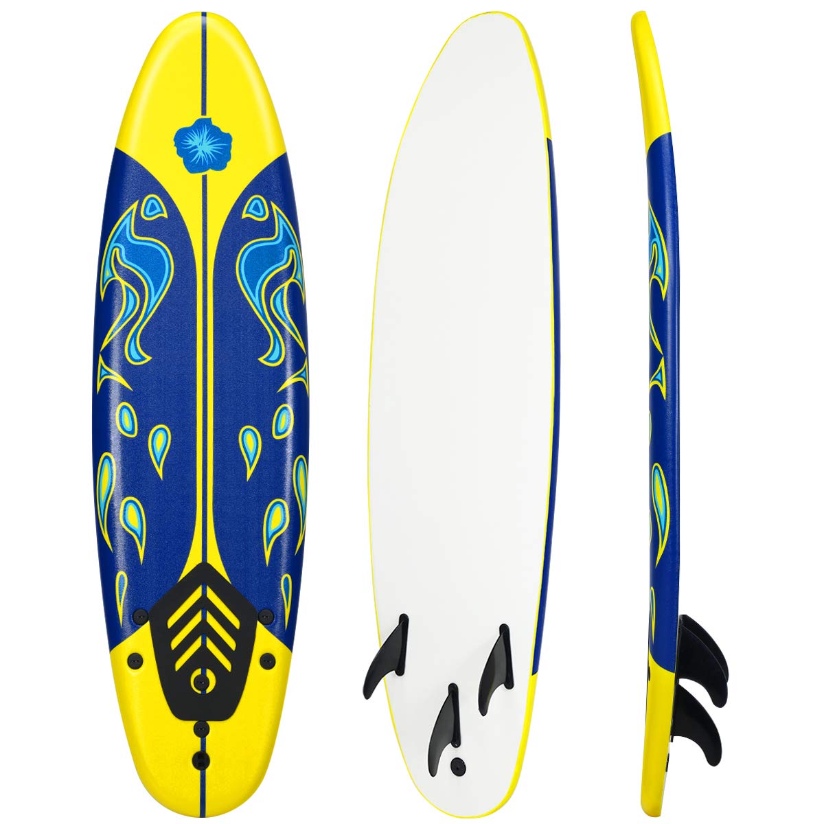 Foam Surfboard – 6 FT Beginner Board with Fins