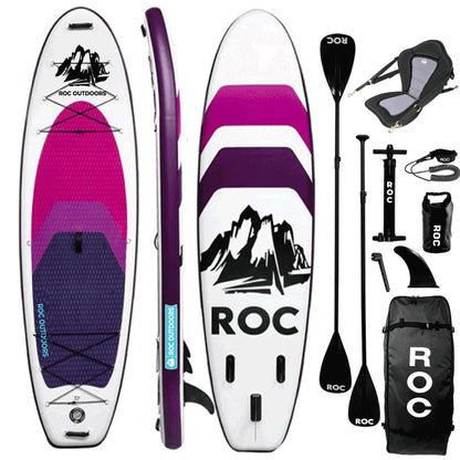 Roc Inflatable Stand Up Paddle Board 10' 6" with Premium SUP Paddle Board Accessories, Wide Stable Design, Non-Slip Comfort Deck for Youth & Adults