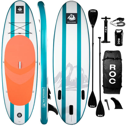 Roc Inflatable Stand Up Paddle Board 10' 6" with Premium SUP Paddle Board Accessories, Wide Stable Design, Non-Slip Comfort Deck for Youth & Adults