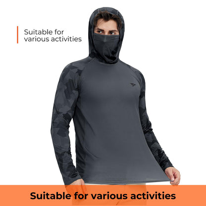 Men's UPF 50+ Sun Hoodie – Built-In Face Mask
