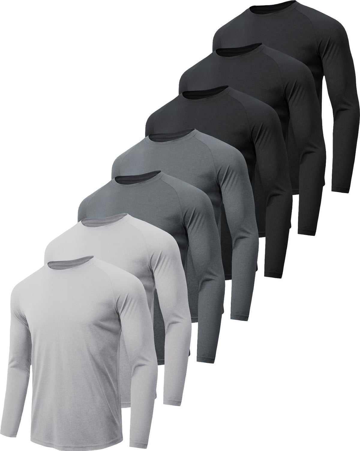 Men's Sun Shirts – Quick-Dry Long Sleeve 7-Pack