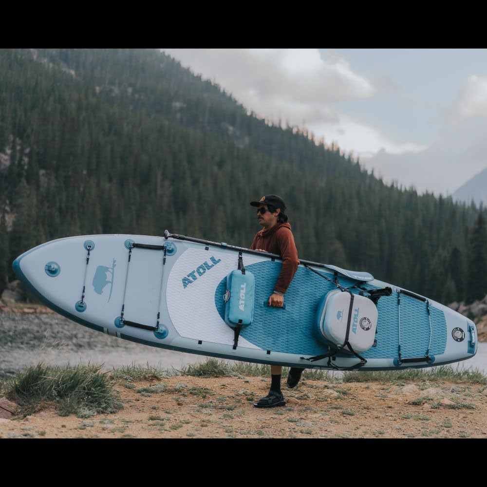 Atoll New 12ft Outrider Inflatable Stand Up Paddle Board | Extra Wide ISUP for Adults, Fishing, Touring & All Adventures | Stable 34" Paddle Board with Accessories, Dual Layer PVC, 400lb Capacity