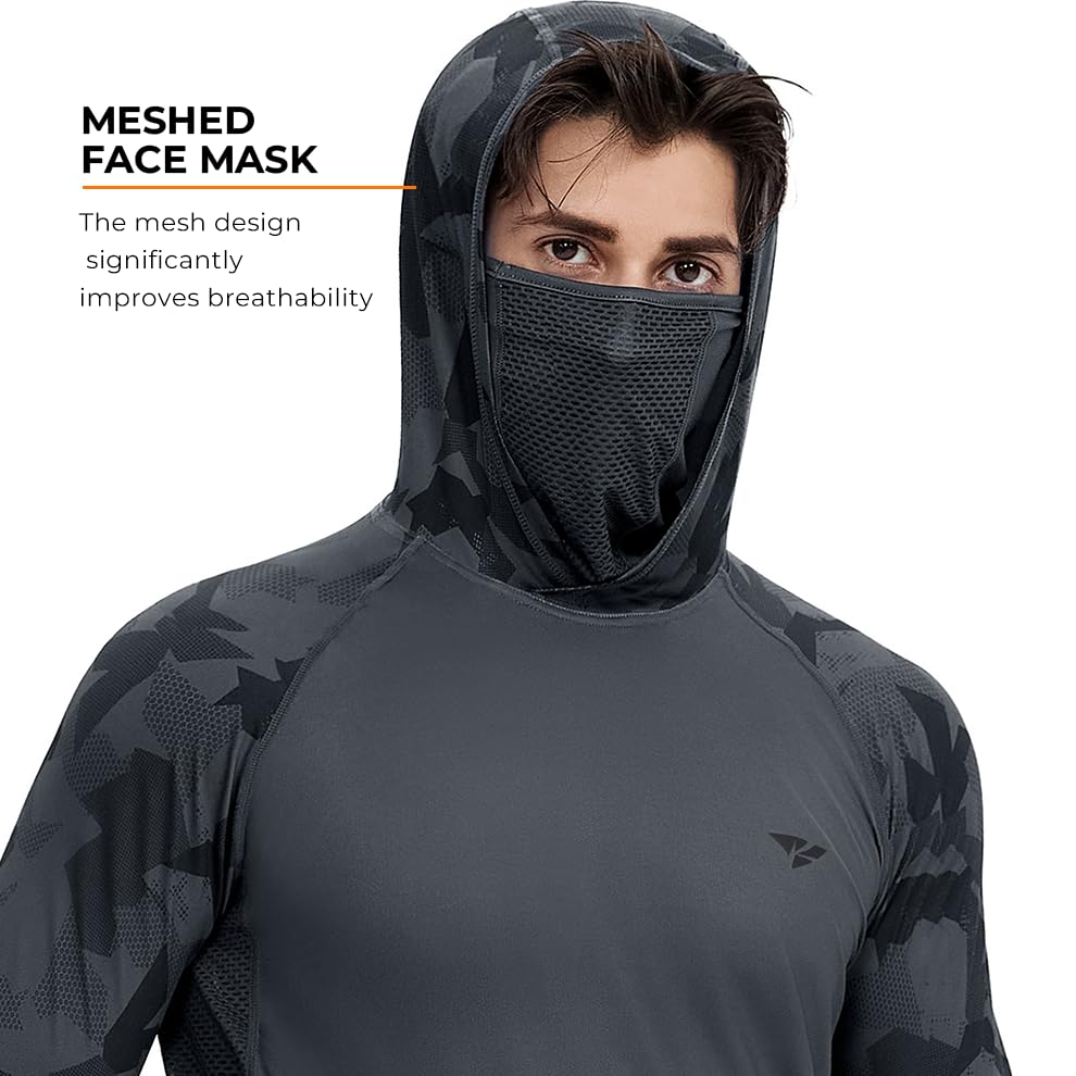 Men's UPF 50+ Sun Hoodie – Built-In Face Mask