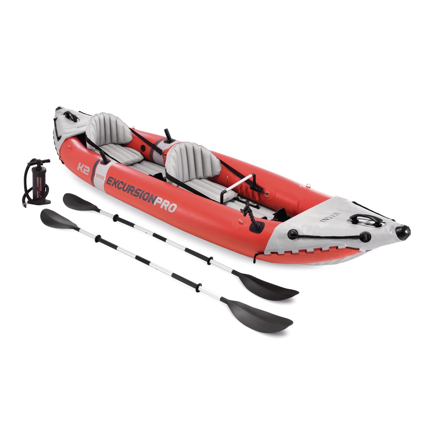 Intex Excursion Pro Inflatable Kayak Set: Includes Deluxe 86in Kayak Paddles and High-Output Pump – SuperTough PVC – Adjustable Bucket Seat
