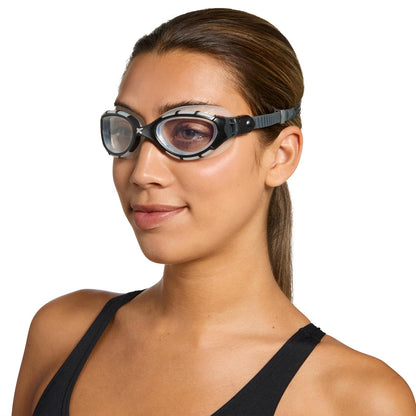 Zoggs Adult Unisex Predator Flex Anti-Fog UV Protection Curved Lens Ultra-Fit Gasket Quick-Adjust Swimming Goggles, 461041