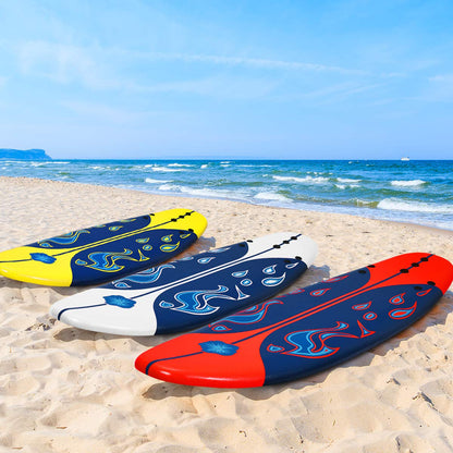 KOTEK 6' Surfboard, Surfing Board with 3 Removable Fins, Safety Leash, EPS Core & EPE Deck, Lightweight Surf Board for Teenagers, Adults, Beginners