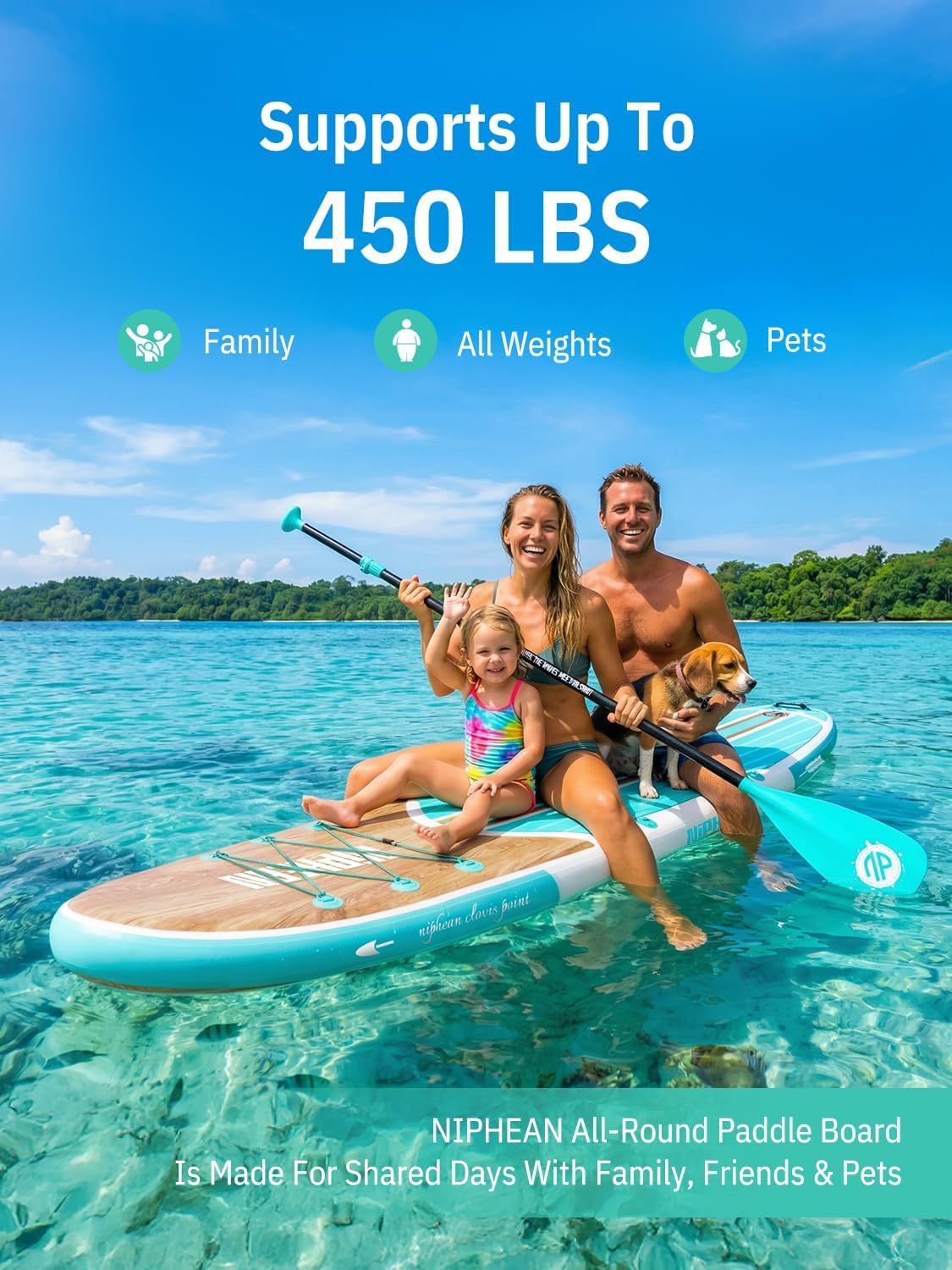 Niphean Inflatable Stand Up Paddle Board with SUP Accessories