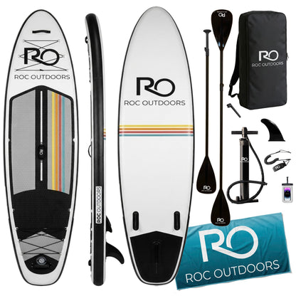 Roc Inflatable Stand Up Paddle Board 10' 6" with Premium SUP Paddle Board Accessories, Wide Stable Design, Non-Slip Comfort Deck for Youth & Adults