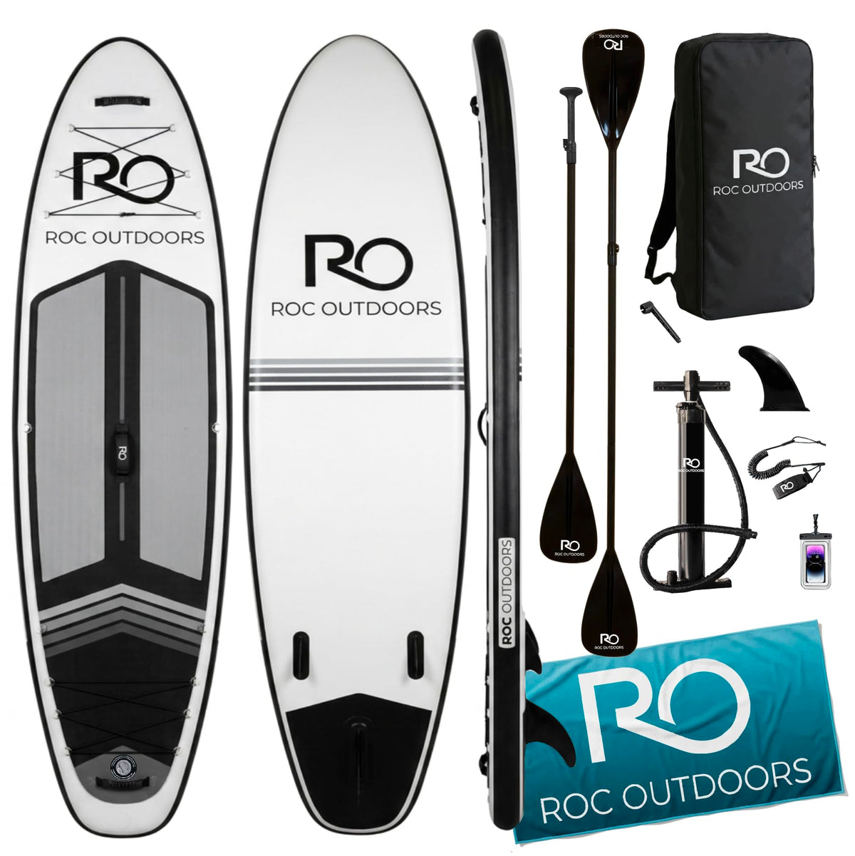 Roc Inflatable Stand Up Paddle Board 10' 6" with Premium SUP Paddle Board Accessories, Wide Stable Design, Non-Slip Comfort Deck for Youth & Adults