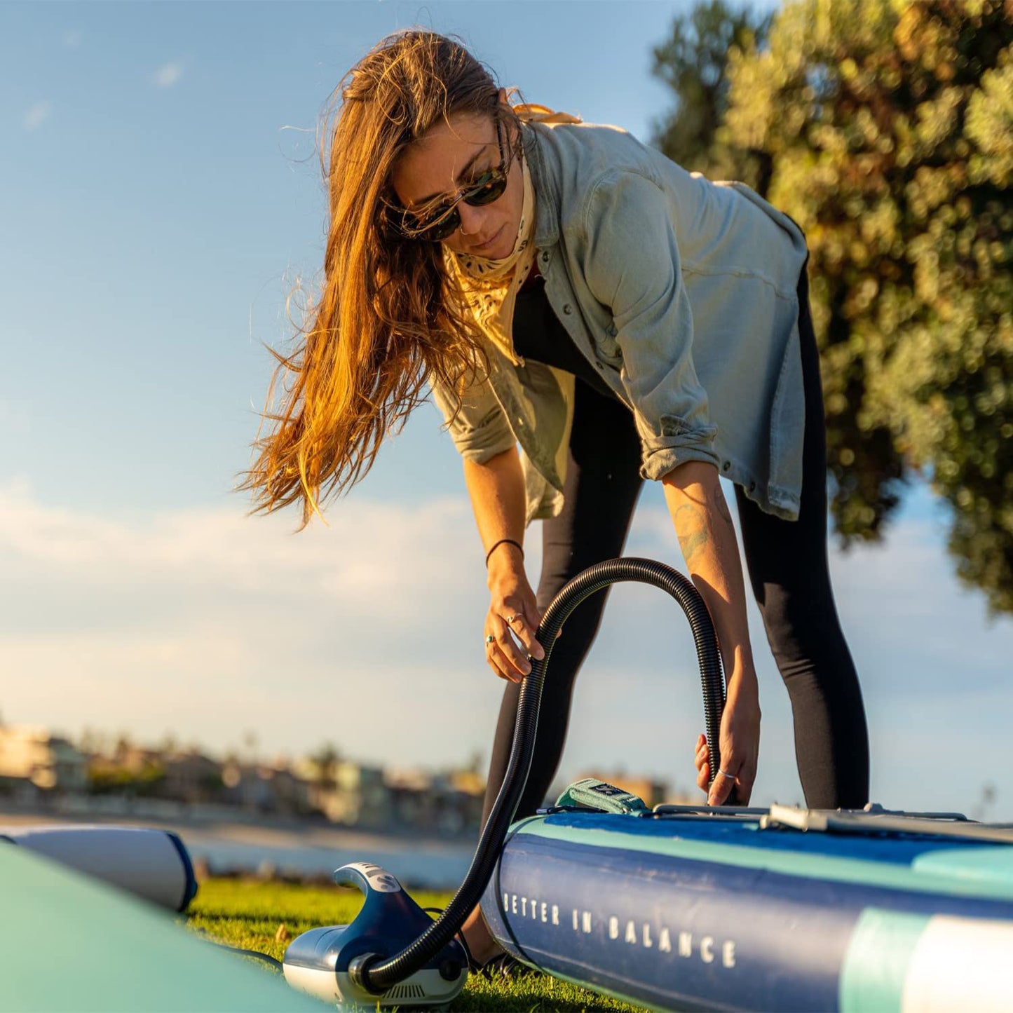 ISLE Megalodon Inflatable Stand Up Paddle Board & iSUP Bundle Accessory Pack - Up to 1,050 lbs Capacity — Durable, Lightweight, Stable — 12' L x 45" W x 8" OR 15' L x 56" W x 8"