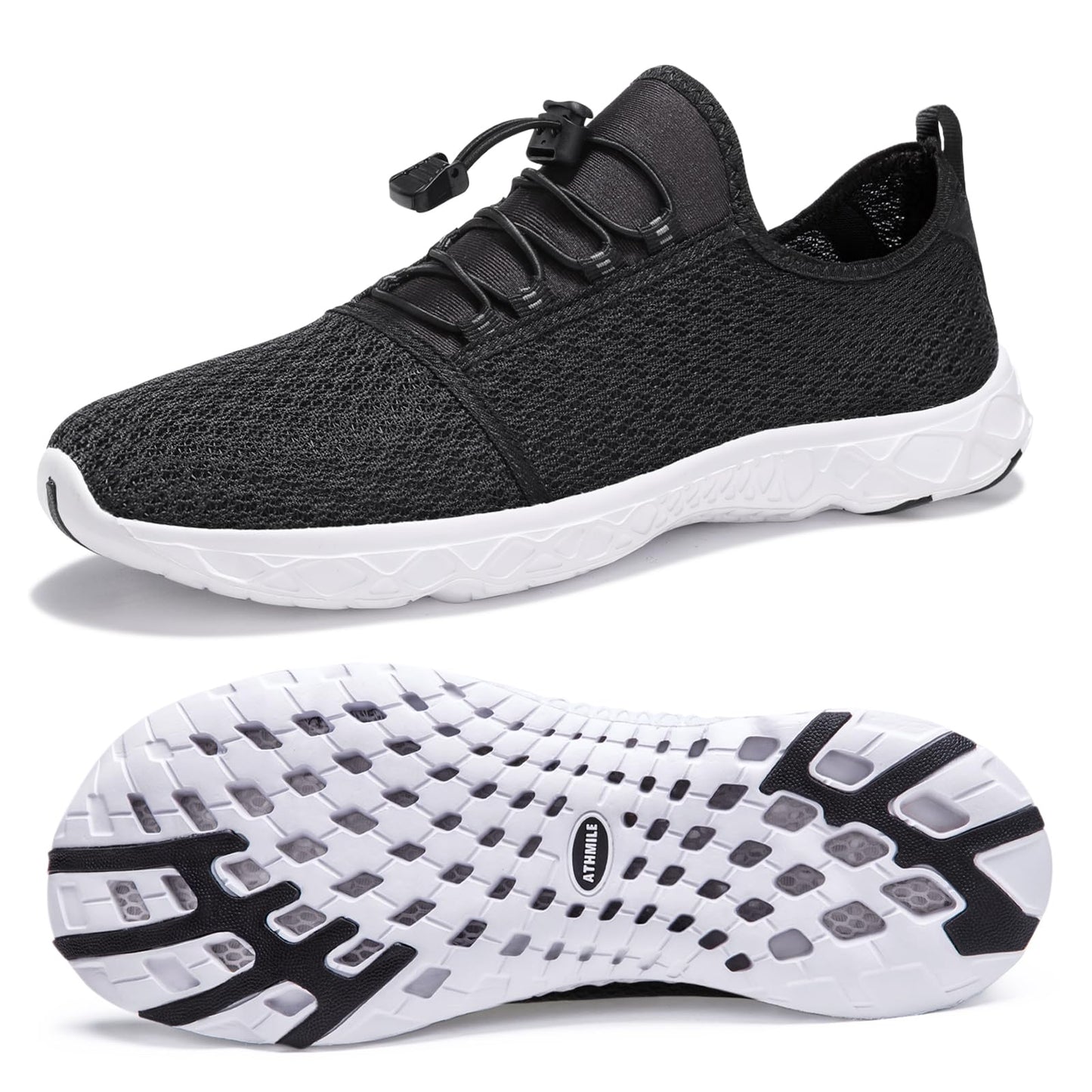 ATHMILE Water Shoes for Men Women Barefoot Hiking Swim River Beach Knit