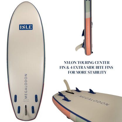 ISLE Megalodon Inflatable Stand Up Paddle Board & iSUP Bundle Accessory Pack - Up to 1,050 lbs Capacity — Durable, Lightweight, Stable — 12' L x 45" W x 8" OR 15' L x 56" W x 8"