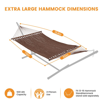 2-Person Rope Hammock – Extra Large 500 LB Capacity