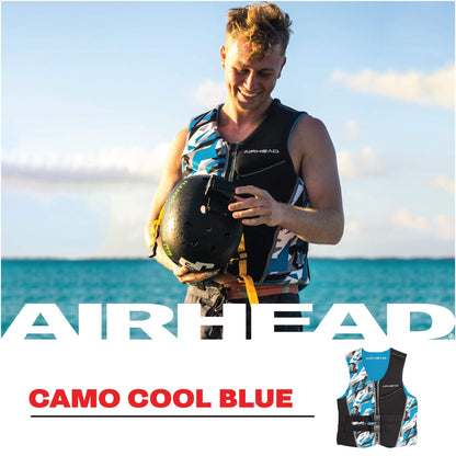 Airhead CAMO Cool Kwik-Dry Neolite Flex Life Jacket for Adults - USCG Approved Life Vest for Women & Men, Lightweight Flexible Watersports Vest for Boating, Wakeboarding, Kayaking & Jet Skiing