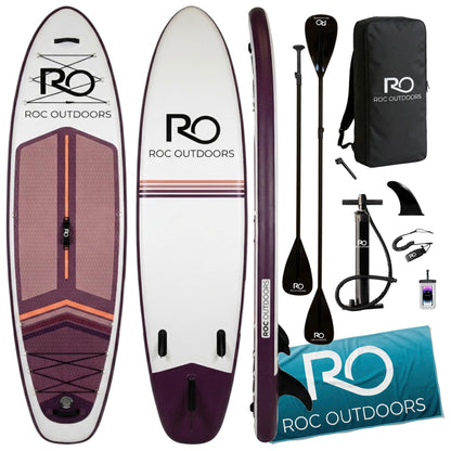 Roc Inflatable Stand Up Paddle Board 10' 6" with Premium SUP Paddle Board Accessories, Wide Stable Design, Non-Slip Comfort Deck for Youth & Adults