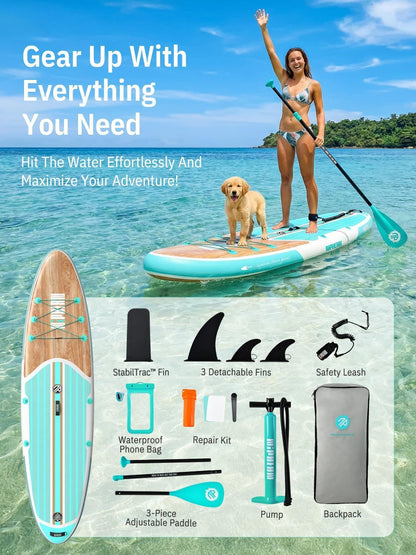 Niphean Inflatable Stand Up Paddle Board with SUP Accessories