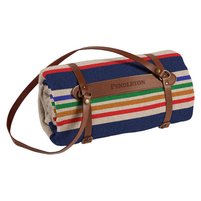 Outdoor Throw Blanket – Leather Carry Strap
