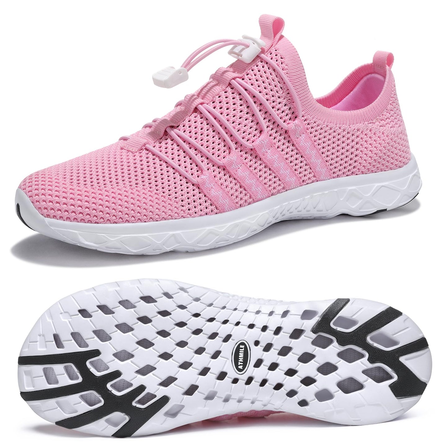 ATHMILE Water Shoes for Men Women Barefoot Hiking Swim River Beach Knit