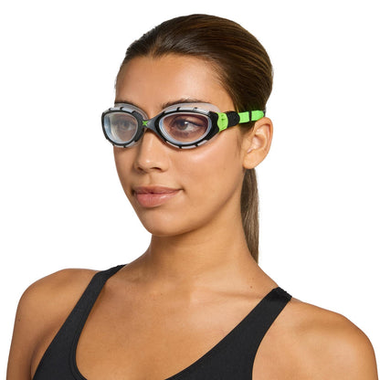 Zoggs Adult Unisex Predator Flex Anti-Fog UV Protection Curved Lens Ultra-Fit Gasket Quick-Adjust Swimming Goggles, 461041