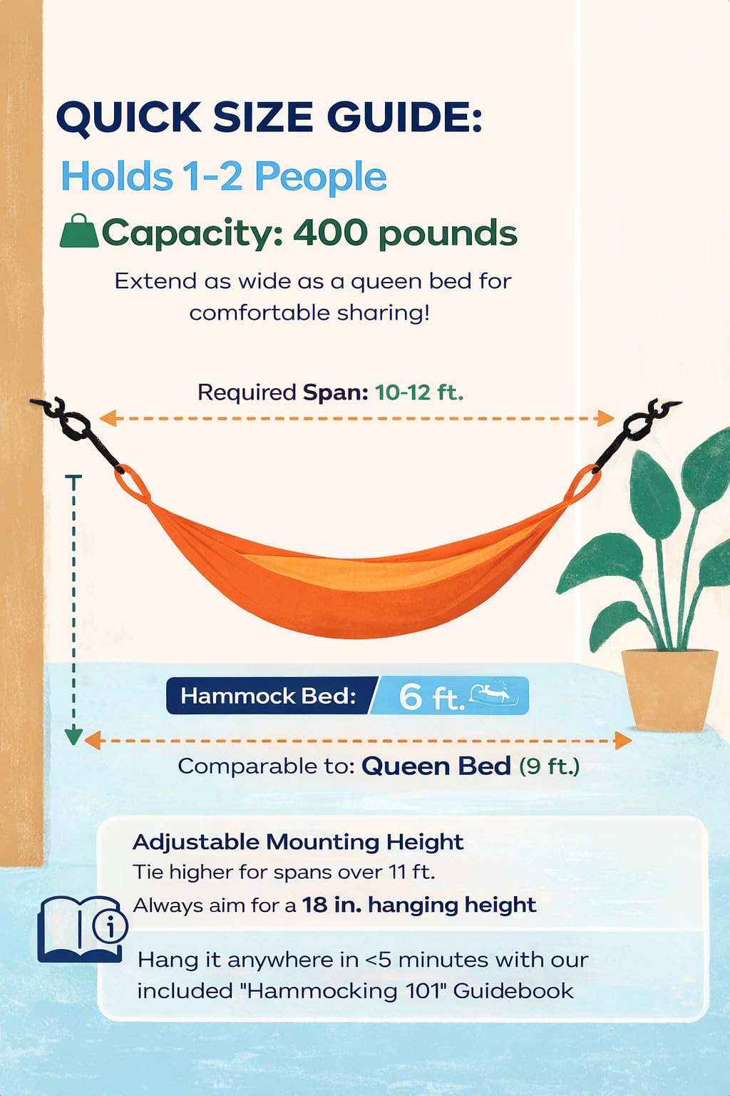 Double Outdoor Hammock – Spacious Family Design