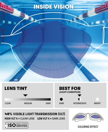 ARENA Unisex Adult Air-Bold Swipe Anti-Fog Training Swim Goggles Men and Women Cushioned Seals Large Fit Wide Lenses