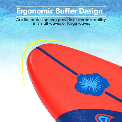 Foam Surfboard – 6 FT Beginner Board with Fins