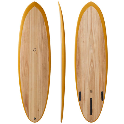 nanazero Wood Skin Surfboard Mid Length MID01, Durable and Light-Weight Structure