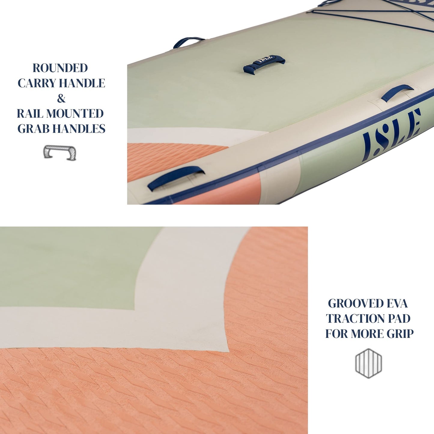 ISLE Megalodon Inflatable Stand Up Paddle Board & iSUP Bundle Accessory Pack - Up to 1,050 lbs Capacity — Durable, Lightweight, Stable — 12' L x 45" W x 8" OR 15' L x 56" W x 8"