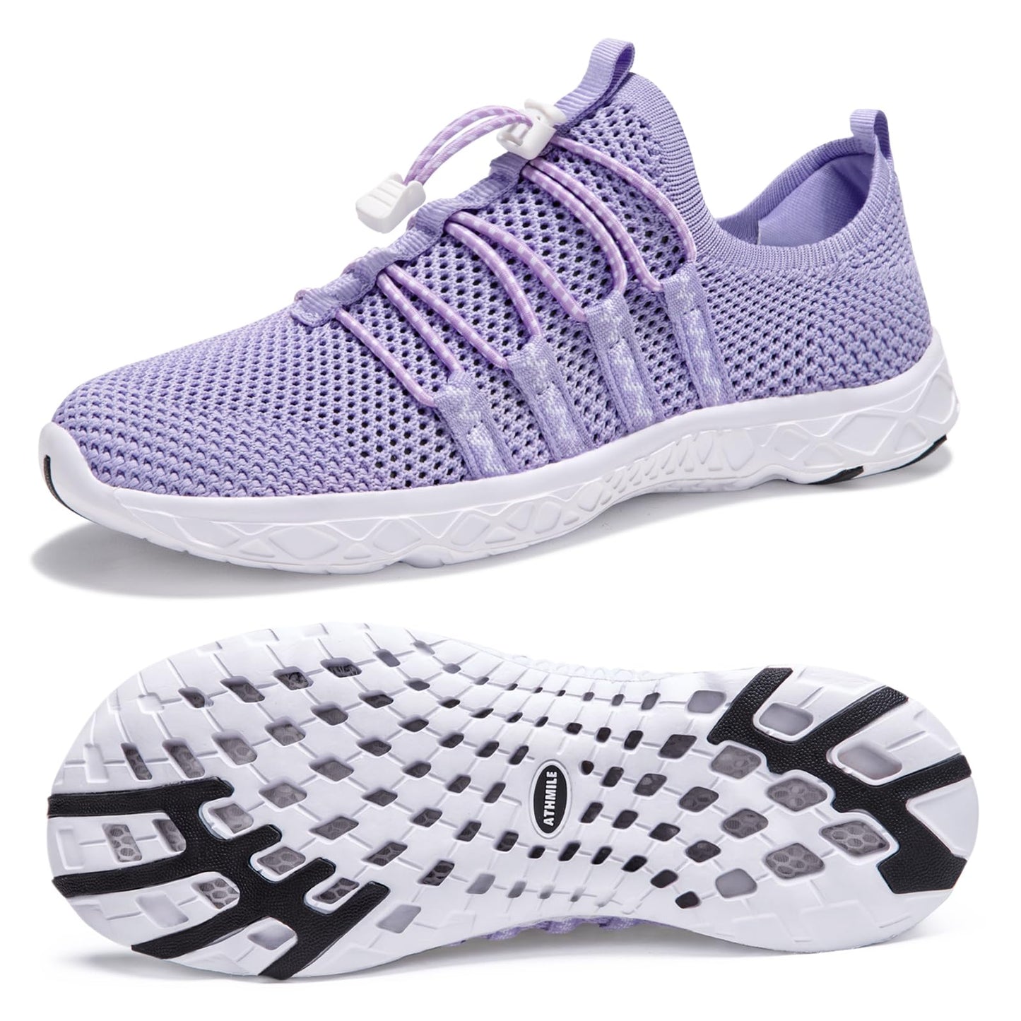 ATHMILE Water Shoes for Men Women Barefoot Hiking Swim River Beach Knit