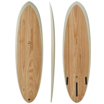 nanazero Wood Skin Surfboard Mid Length MID01, Durable and Light-Weight Structure