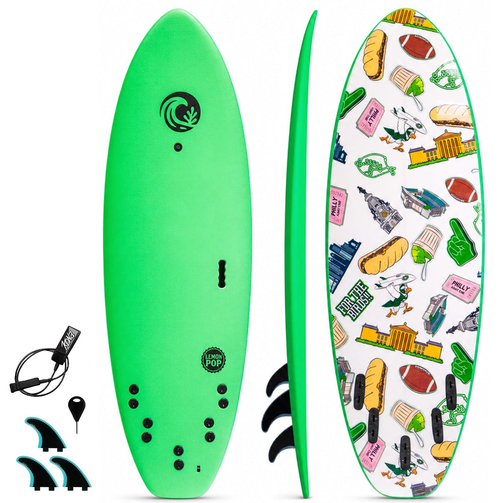 Soft-Top Surfboard – 5'10" with Leash & Fins