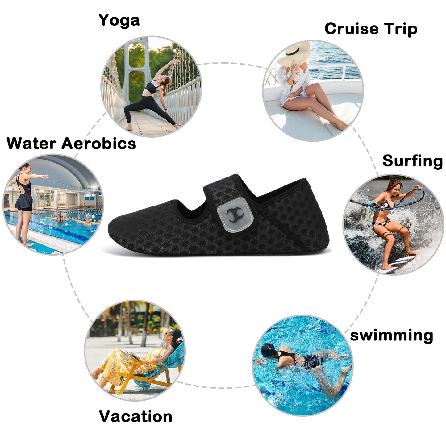 Water Shoes for Women Men Barefoot Beach Swim Aqua Socks Summer Wide Slides Sandals Quick Dry Pool River Sea Sock Shoes