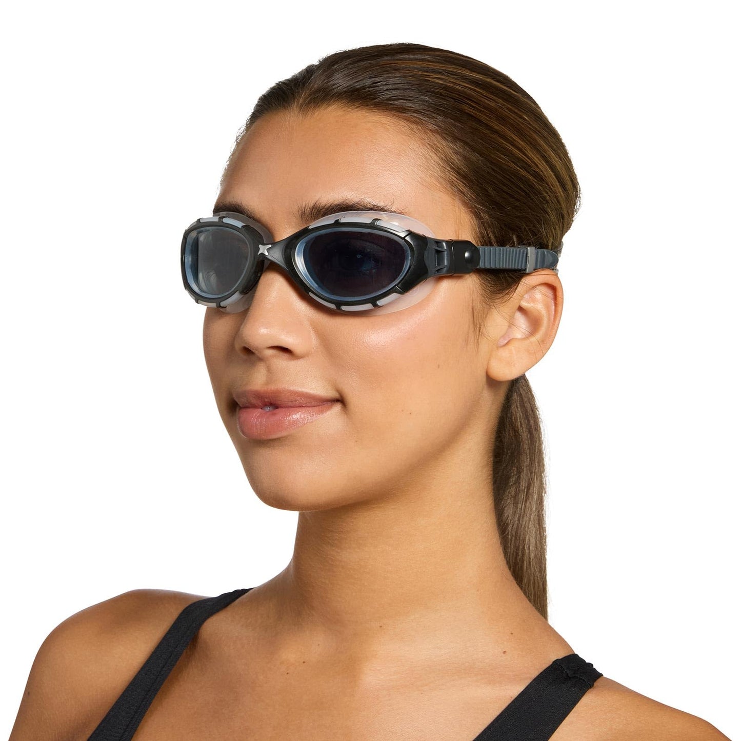 Zoggs Adult Unisex Predator Flex Anti-Fog UV Protection Curved Lens Ultra-Fit Gasket Quick-Adjust Swimming Goggles, 461041