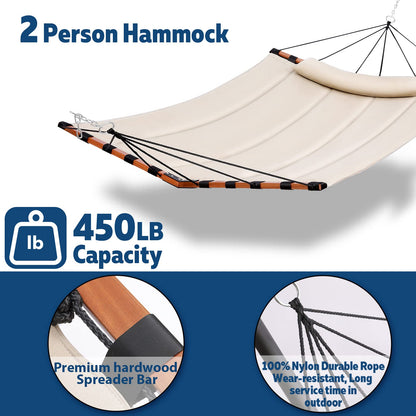 2-Person Outdoor Hammock – Large 450 LB Capacity