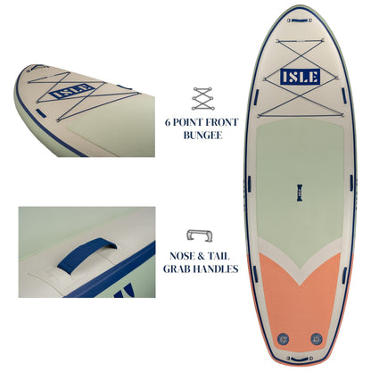 ISLE Megalodon Inflatable Stand Up Paddle Board & iSUP Bundle Accessory Pack - Up to 1,050 lbs Capacity — Durable, Lightweight, Stable — 12' L x 45" W x 8" OR 15' L x 56" W x 8"
