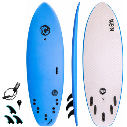 Soft-Top Surfboard – 5'10" with Leash & Fins