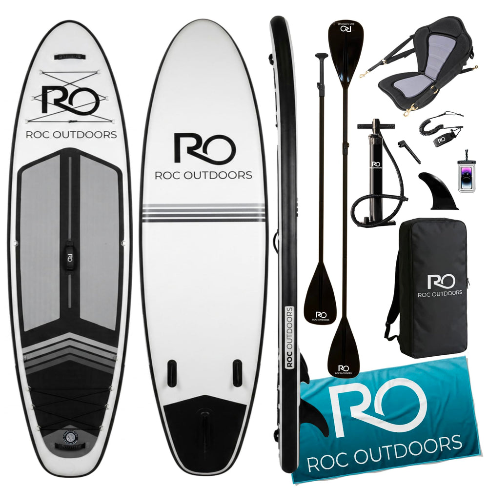 Roc Inflatable Stand Up Paddle Board 10' 6" with Premium SUP Paddle Board Accessories, Wide Stable Design, Non-Slip Comfort Deck for Youth & Adults