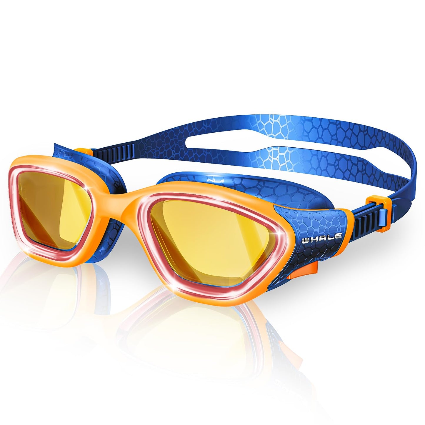 Whale Swim Goggles, HD Anti-Fog Goggles, Unisex | 100% UV Protection | Anti-Fog Design Clear Wide-Angle Underwater View